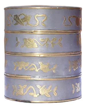 Late 19th Century Chinese Pewter Four-Tier Stacking Sweetmeat Box