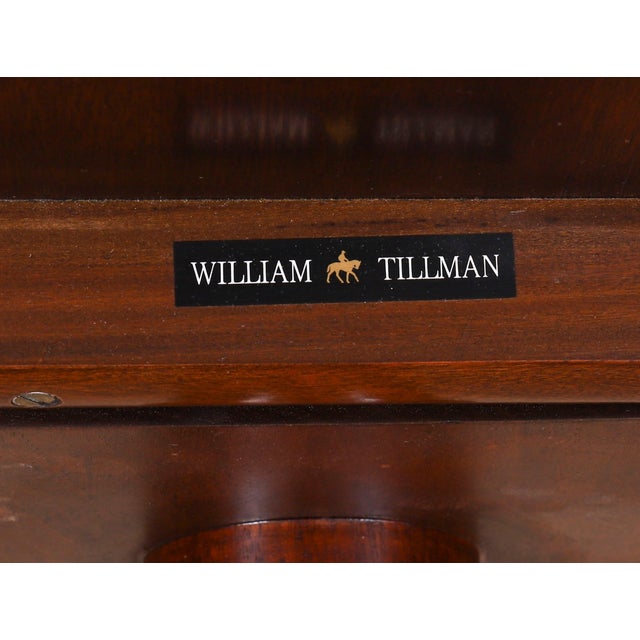 Vintage Crossbanded Twin Pillar Dining Table by William Tillman, 1980s For Sale - Image 15 of 16