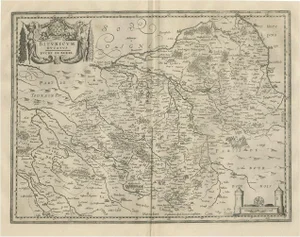 Antique Map of the Berry Region, France, 1657