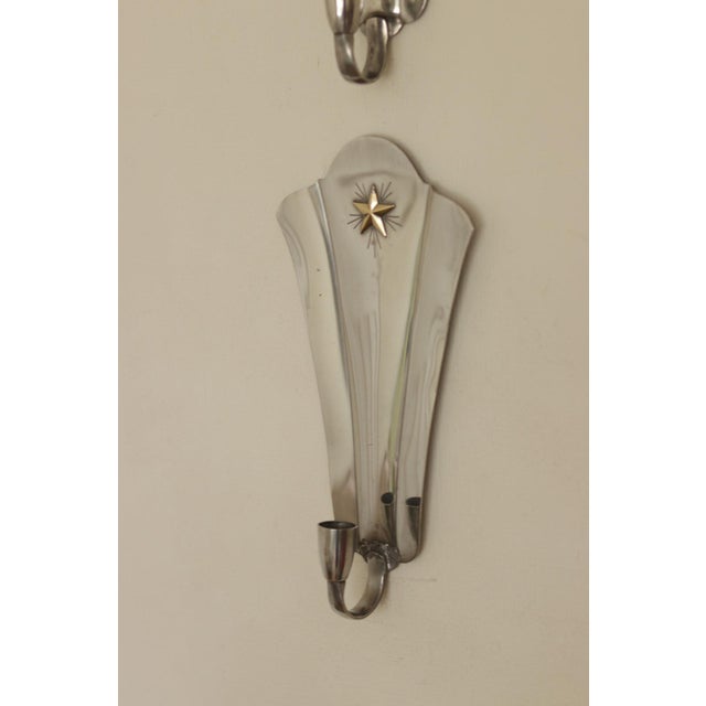 Mid-Century Swedish Pewter Sconces, Set of 2 For Sale - Image 6 of 18