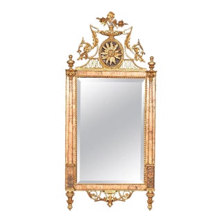 Spanish Giltwood and Marble Bilboa Mirror For Sale