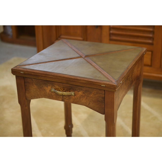 Wood Art Deco Walnut Games Table, 1930s For Sale - Image 7 of 11
