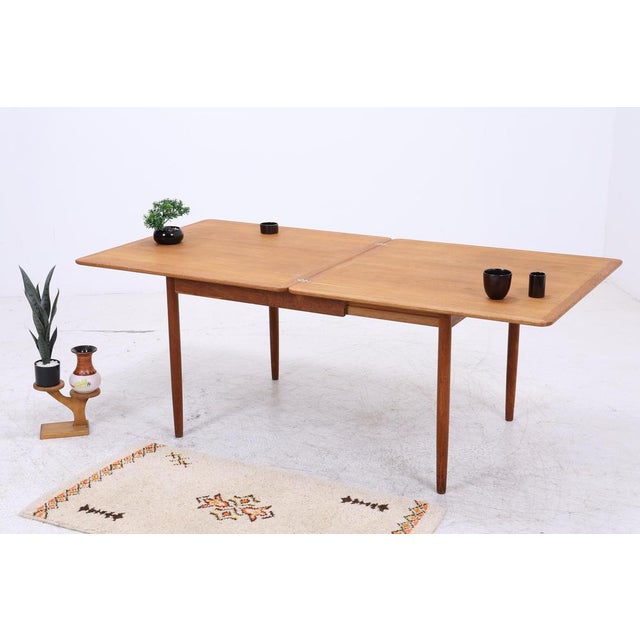 Vintage Danish Extendable Teak Dining Table from Hans J. Wegner For Sale - Image 4 of 16
