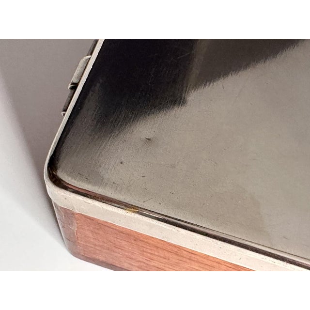 Small Bauhaus Storage Box in Walnut and Tinplate by Marianne Brandt for Ruppel-Werke Gotha, 1920s For Sale - Image 15 of 18