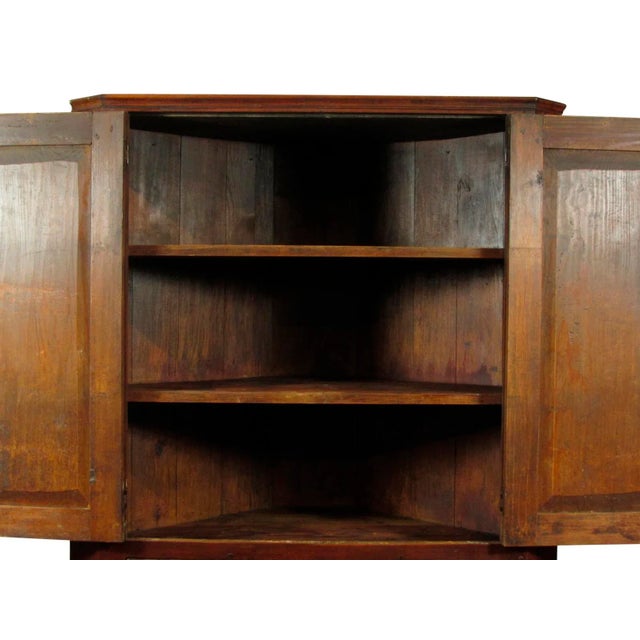 American 19th-C American Pine Corner Cabinet For Sale - Image 3 of 10