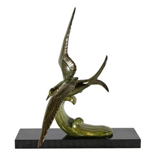 L.Rochard, Seagull on a Wave, 20th Century, Bronze For Sale