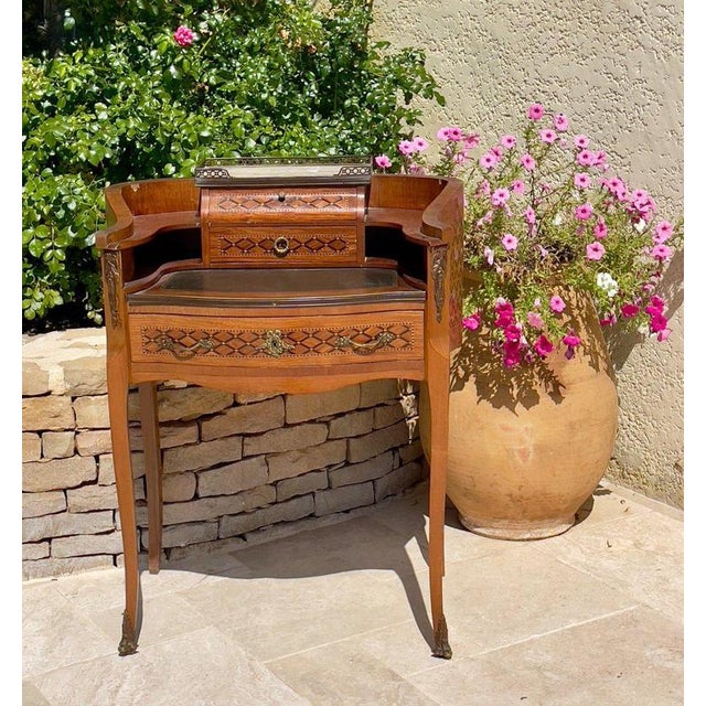 Louis XV / Louis XVI Transition Marquetry Desk For Sale - Image 13 of 13
