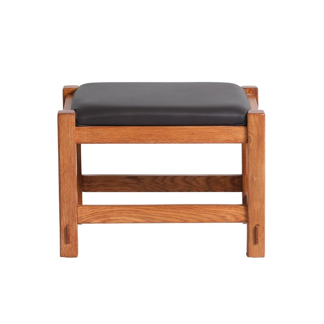 2020s Mission Oak Foot Stool - Spindles Micheals Cherry For Sale - Image 5 of 8