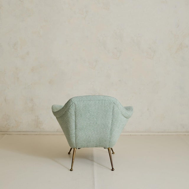 Italian Armchair with Boucle Upholstery in the Manner of Gio Ponti, 1950s For Sale In Chicago - Image 6 of 11