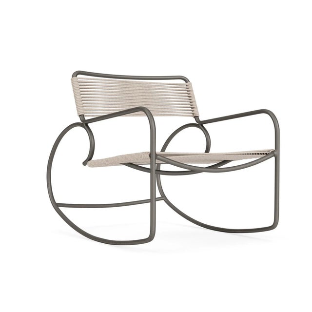 Brown Jordan Walter Lamb Rocking Chair, Mica frame with Pebble fabric For Sale - Image 13 of 13