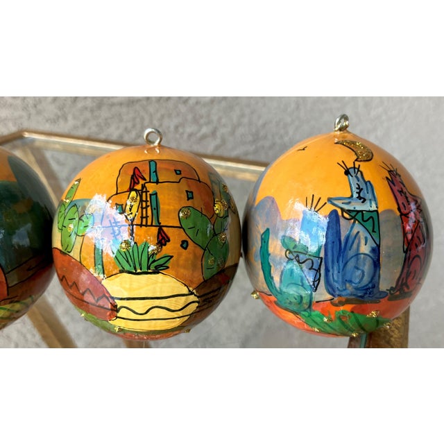 Set of 5 Late 20th-Century Hand-Painted Gourd Hanging Ornaments, New Mexico For Sale - Image 17 of 18
