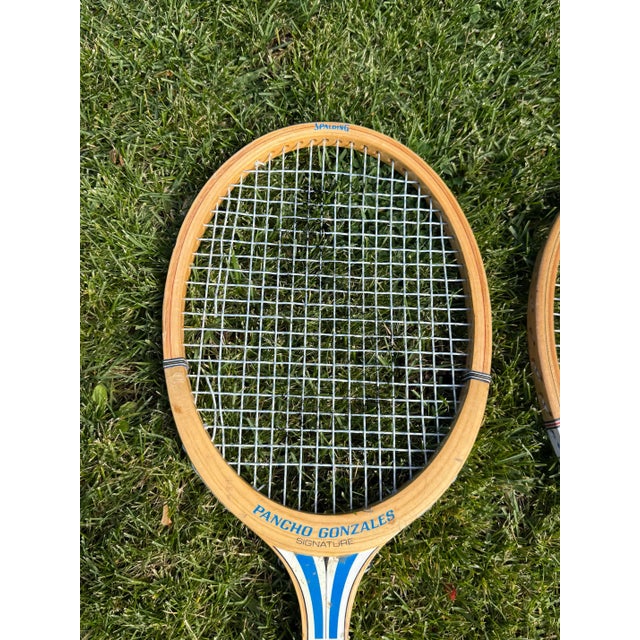 Pair of Colorful Vintage Wooden Tennis Rackets For Sale - Image 12 of 12