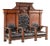 Antique b.p.o.e. Elk Lodge Tiger Oak Triple-Seat Bench For Sale