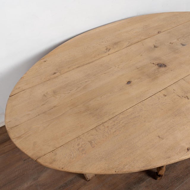 20th Century Bleached Oak English Wake Table Dropleaf Dining Table Console For Sale - Image 6 of 14