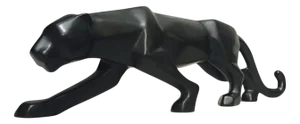 Vintage Faceted Black Panther Figurine, 1980s
