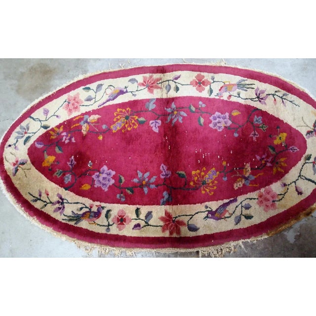 Art Deco 1920s Handmade Antique Art Deco Chinese Rug 2.7' X 4.10' For Sale - Image 3 of 8