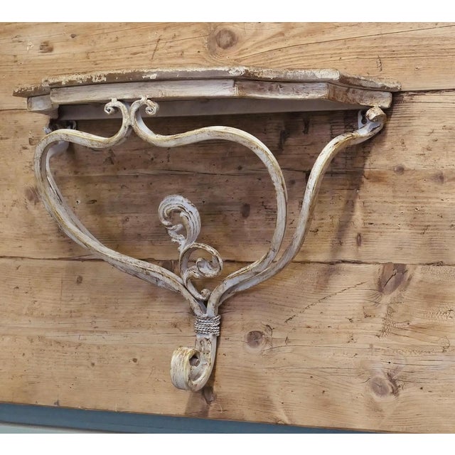 Metal French Wrought Iron Console or Hall Shelf For Sale - Image 7 of 8