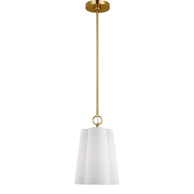 Kate Spade New York by Visual Comfort Studio Bronte 1-Light Small Hanging Shade in Burnished Brass For Sale