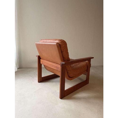 Vintage Lounge Chair in Teak and Leather, 1960s For Sale - Image 11 of 13