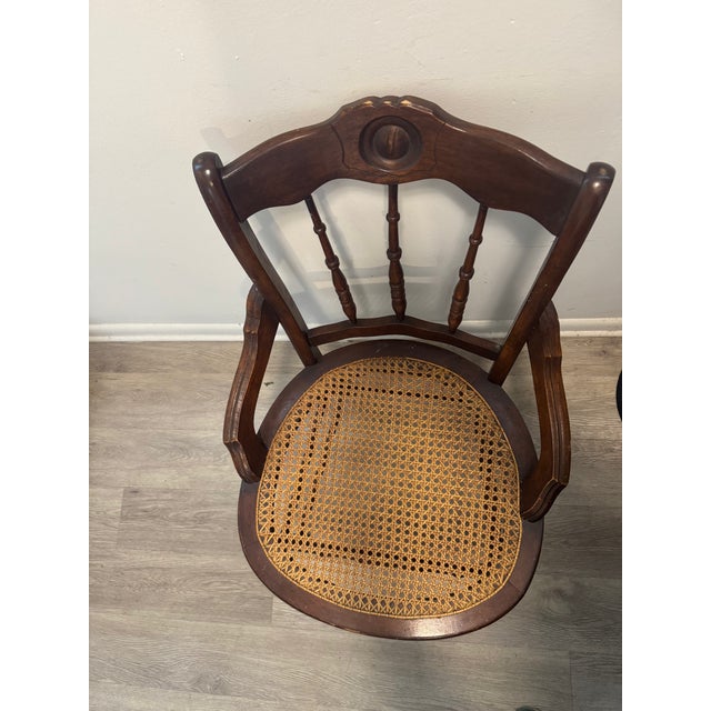 Wood Antique Eastlake Victorian Walnut Cane Seat Chair For Sale - Image 7 of 7