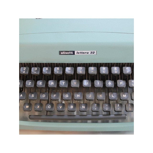 Manufacturer: Olivetti Type: Lettera 32 typewriter Model: Lettera 32 Country of origin: Italy Year: 1960–69 Color: Aqua...