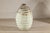 Large Artisan Cream Glazed Ceramic Vase with Brown Striated Bands For Sale - Image 11 of 17