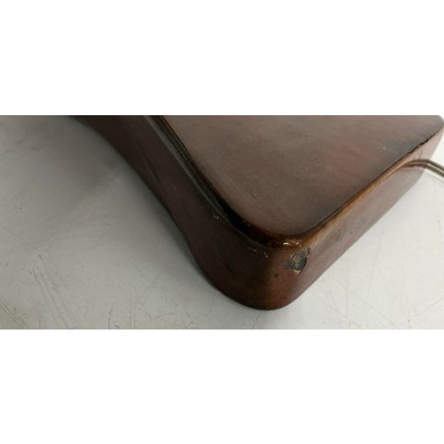 Midsentury Seramic Lamp With Original Parchment Shade For Sale - Image 10 of 12