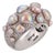 Mid 20th Century Monili Natural Pearl Diamond Platinum Cluster Ring, Size 6.5 For Sale