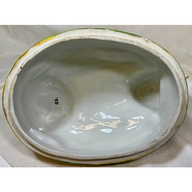 Antique 19th Century Staffordshire Porcelain Hen on a Basketweave Nest From England For Sale - Image 12 of 12