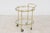 Metal French Midcentury Brass Two-Tiered Oval Cart with Glass Shelves and Casters For Sale - Image 7 of 8