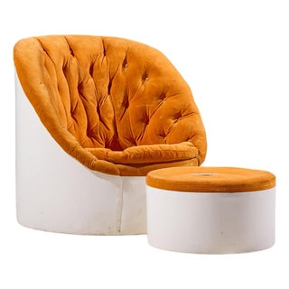 Milo Baughman for Thayer Coggin Mid Century Lounge Chair and Ottoman For Sale