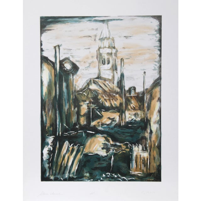 Bogdan Grom, Stone Church, Lithograph For Sale