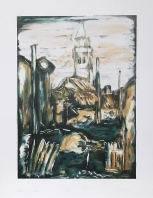 Bogdan Grom, Stone Church, Lithograph