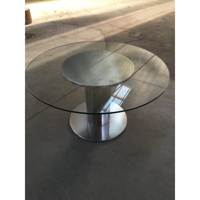 1970s Mid-Century Modern Italian Chromed Base Dining Table, 1970s For Sale - Image 5 of 11