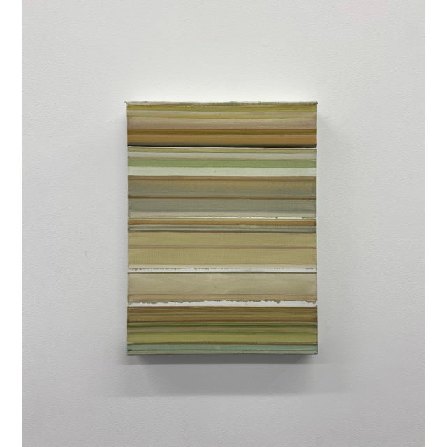 Contemporary Signed Striped Abstract Painting on Canvas For Sale - Image 4 of 6