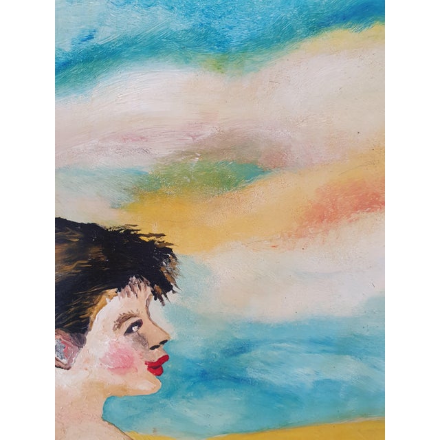 Brown Unknown, Naive Paintings, 1970s, Acrylic on Board, Framed, Set of 2 For Sale - Image 8 of 13