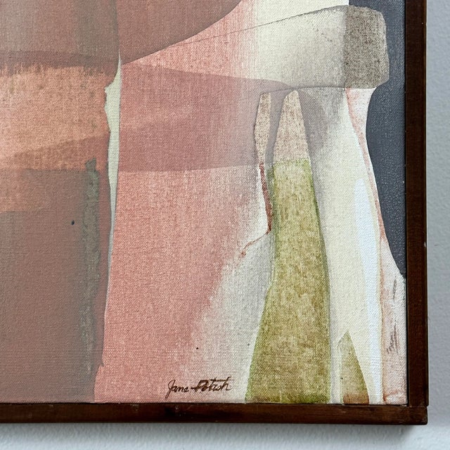 1970s Vintage Abstract Expressionist Oil Painting by Jane Potash, Signed (1970, Framed) For Sale - Image 5 of 7