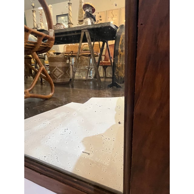 Antique English Walnut Mirrored Coat Hat Rack With Dutch Blue and White Ceramic Tiles For Sale - Image 17 of 18