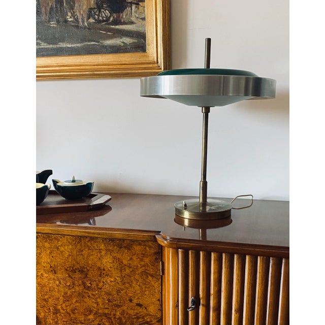 1960s Oscar Torlasco Brass and Glass Table / Desk Lamp Produced by Lumi For Sale - Image 9 of 13
