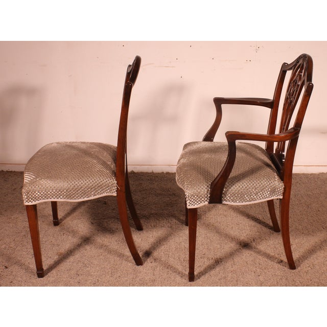Vintage Chairs and Two Armchairs in Mahogany, 1800s, Set of 8 For Sale - Image 10 of 12