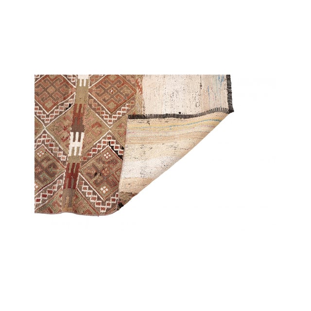 1960s Embroidered Vintage Turkish Kilim Rug - 3`11″ X 4`6″ For Sale - Image 5 of 6