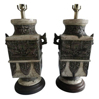 Unique Vintage Pagoda Style Lamps - A Pair For Sale
