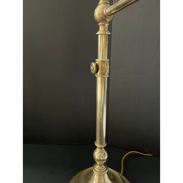 Pair of Adjustable Brass Table Library Lamps | Chairish