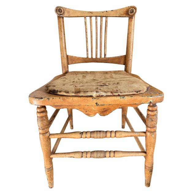 Late 18th Century Charming Antique Spindle-Back Chair With Exceptional Aged Patina For Sale - Image 5 of 15