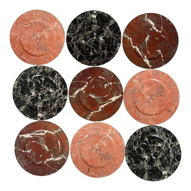 Villeroy & Boch Marble Pattern Salad Plates - Set of 9 For Sale