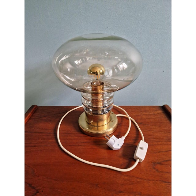 Space Age Table Lamp in Brass and Clear Glass, 1960s-1970s For Sale - Image 12 of 13