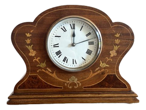 Antique Edwardian Mahogany Inlaid Mantle Clock, 1900