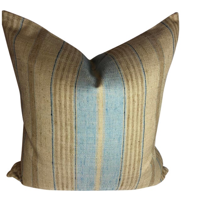 Transitional Ralph Lauren Stripe Cotton and Linen Pillow With 90/10