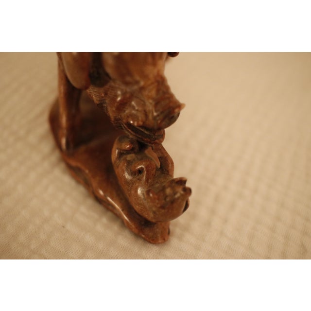 Antique Late Qing Chinese Shoushan Soapstone Sculpture of a Sow With Piglets, Signed For Sale - Image 13 of 17