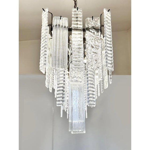 Italian Rectangular Strip Listelli Murano Glass Chandelier by Simoeng For Sale - Image 8 of 11